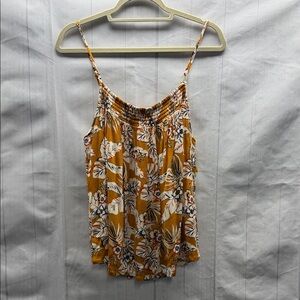 Evereve Logan Floral Smocked Flowy Camisole Tank Top Size Large